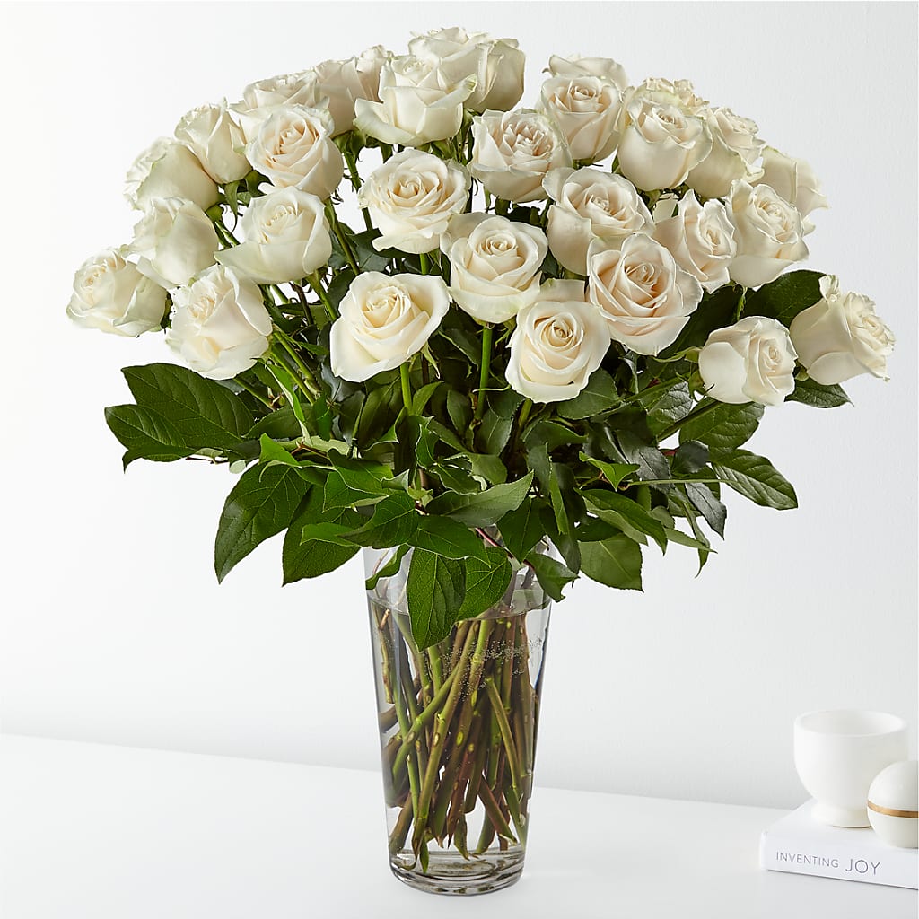 Long Stem White Rose Bouquet – Blossom Bloom, Orlando FL