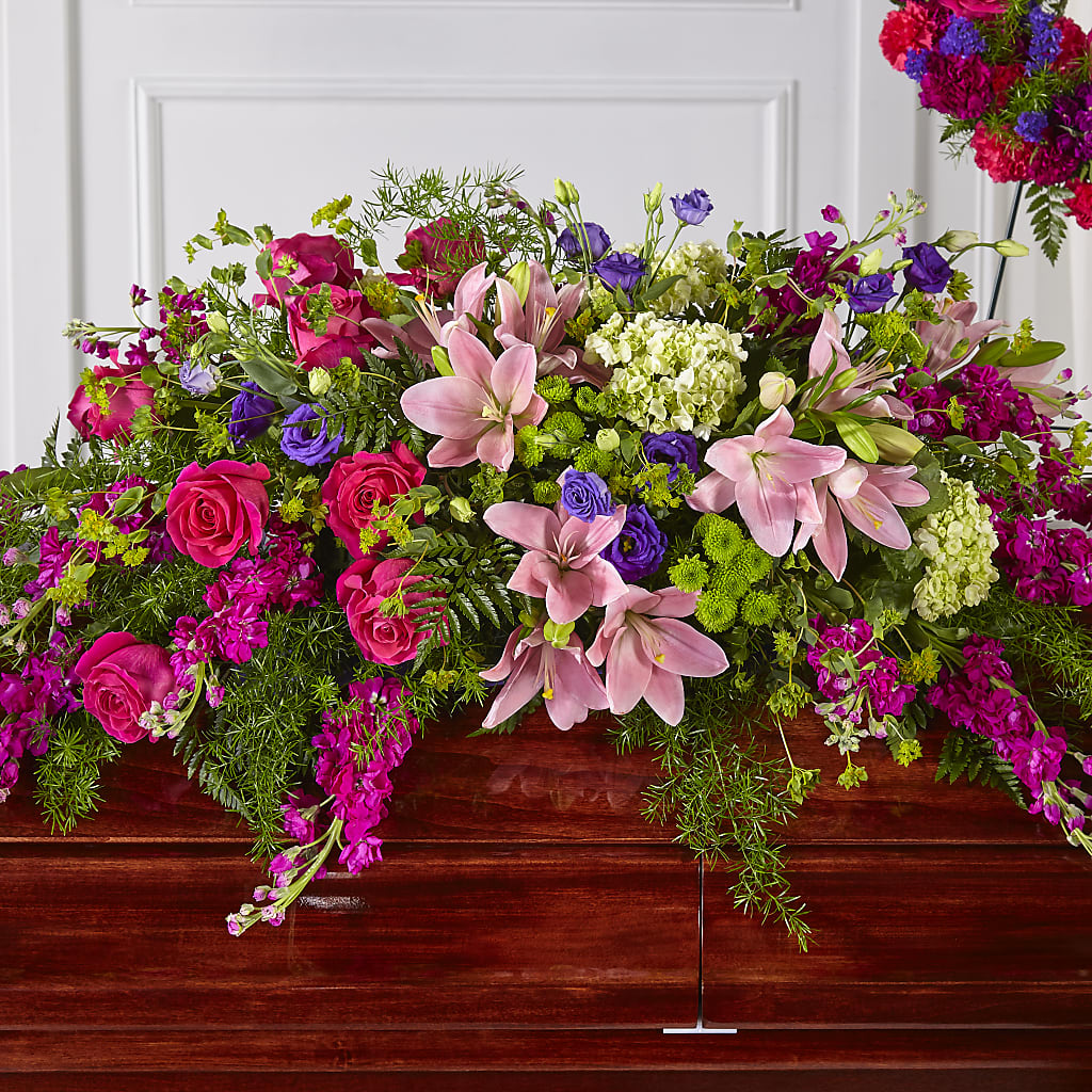 Radiant Tribute Casket Spray – Blossom Bloom, Orlando FL