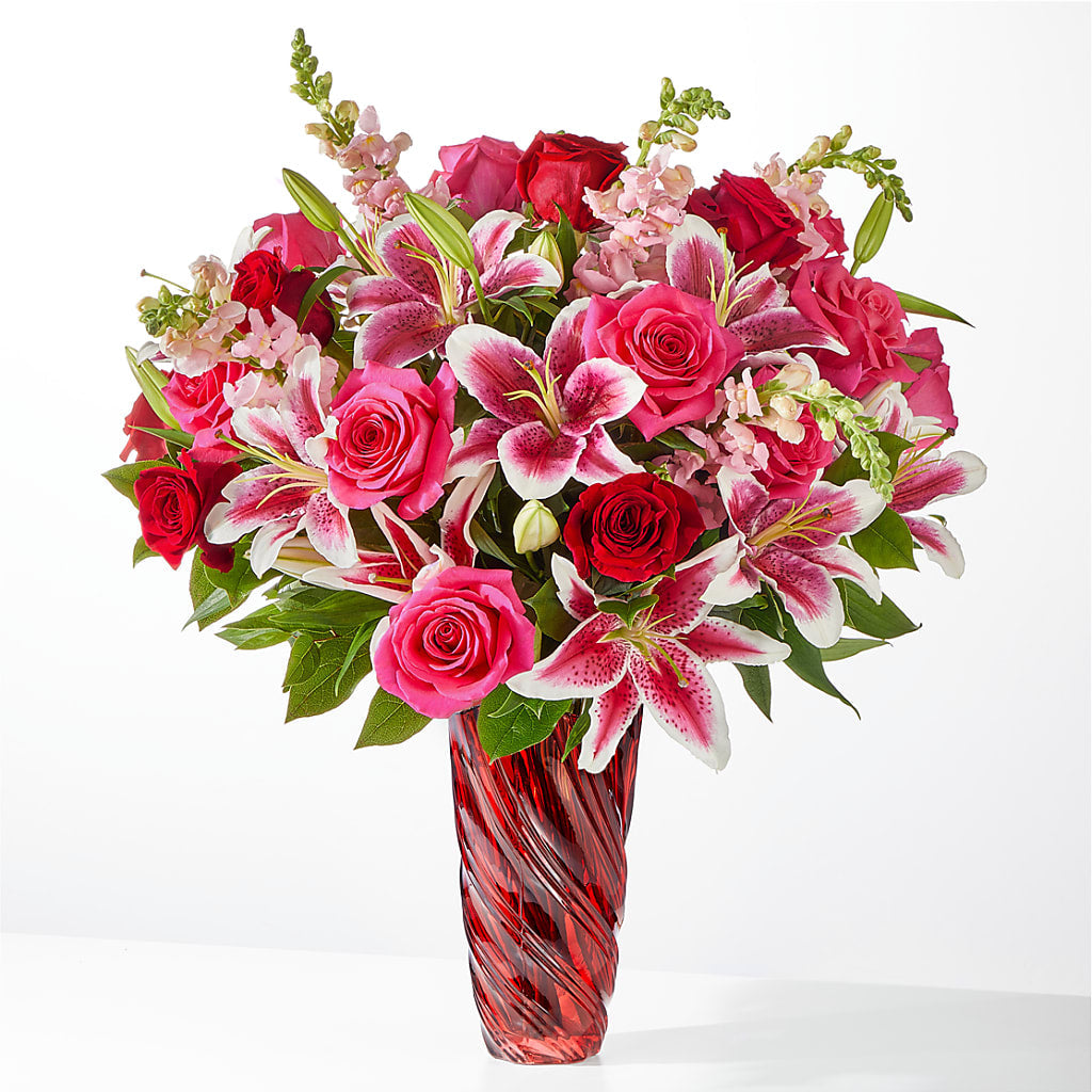 Always You Bouquet with Luxe Swirl Vase – Blossom Bloom, Orlando FL