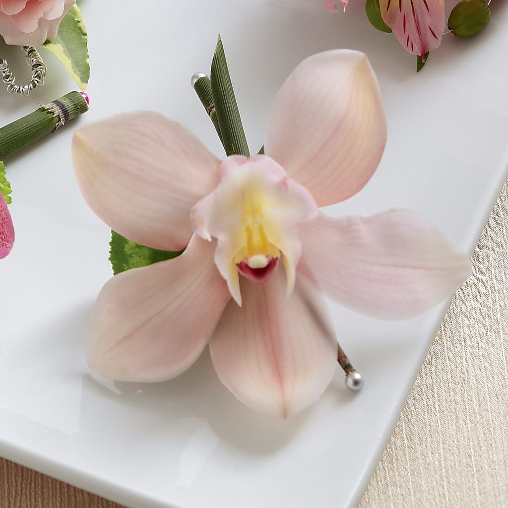 Pink Cymbidium Boutonniere – Blossom Bloom, Orlando FL