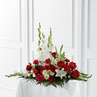 Crimson & White Arrangement –  Blossom Bloom, Orlando FL