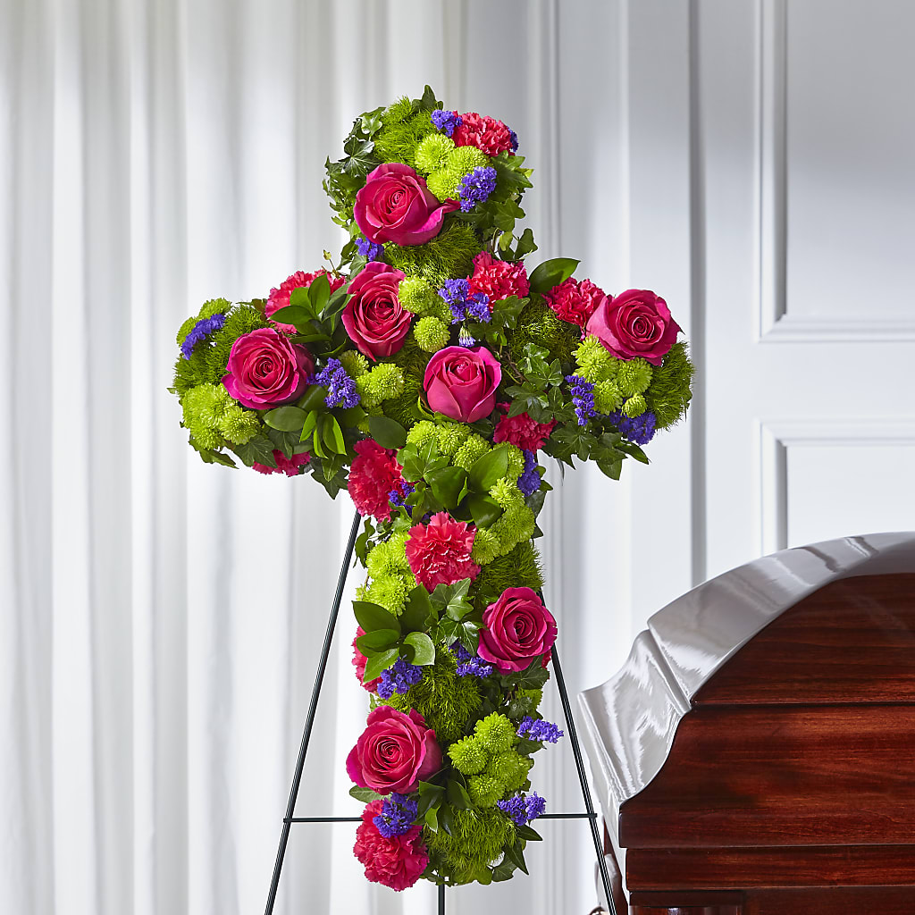 Tribute Rose Floral Cross –  Blossom Bloom, Orlando FL