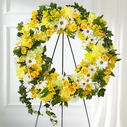 Golden Remembrance Wreath –  Blossom Bloom, Orlando FL
