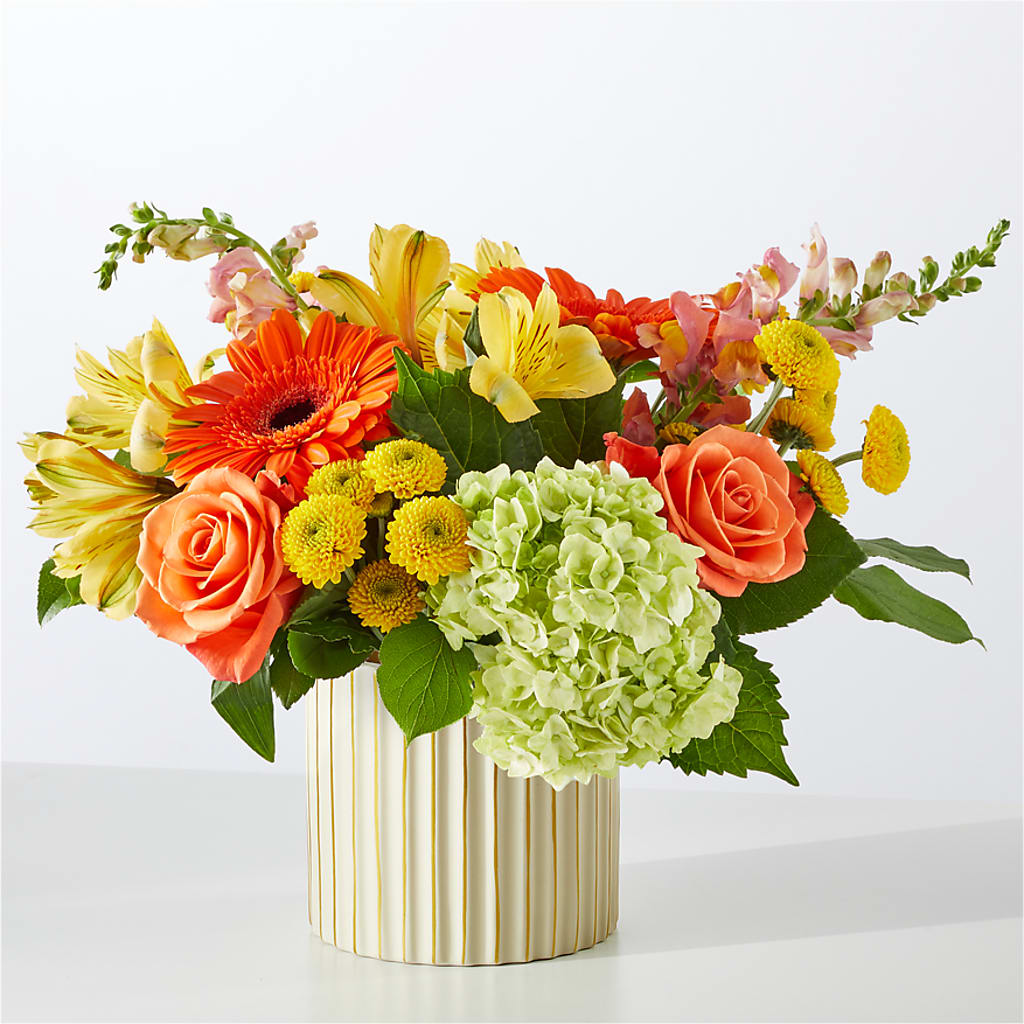 Autumn Sunshine Bouquet with Ivory Vase –  Blossom Bloom, Orlando FL
