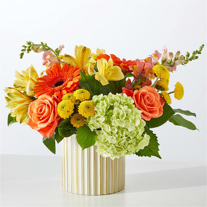 Autumn Sunshine Bouquet with Ivory Vase –  Blossom Bloom, Orlando FL