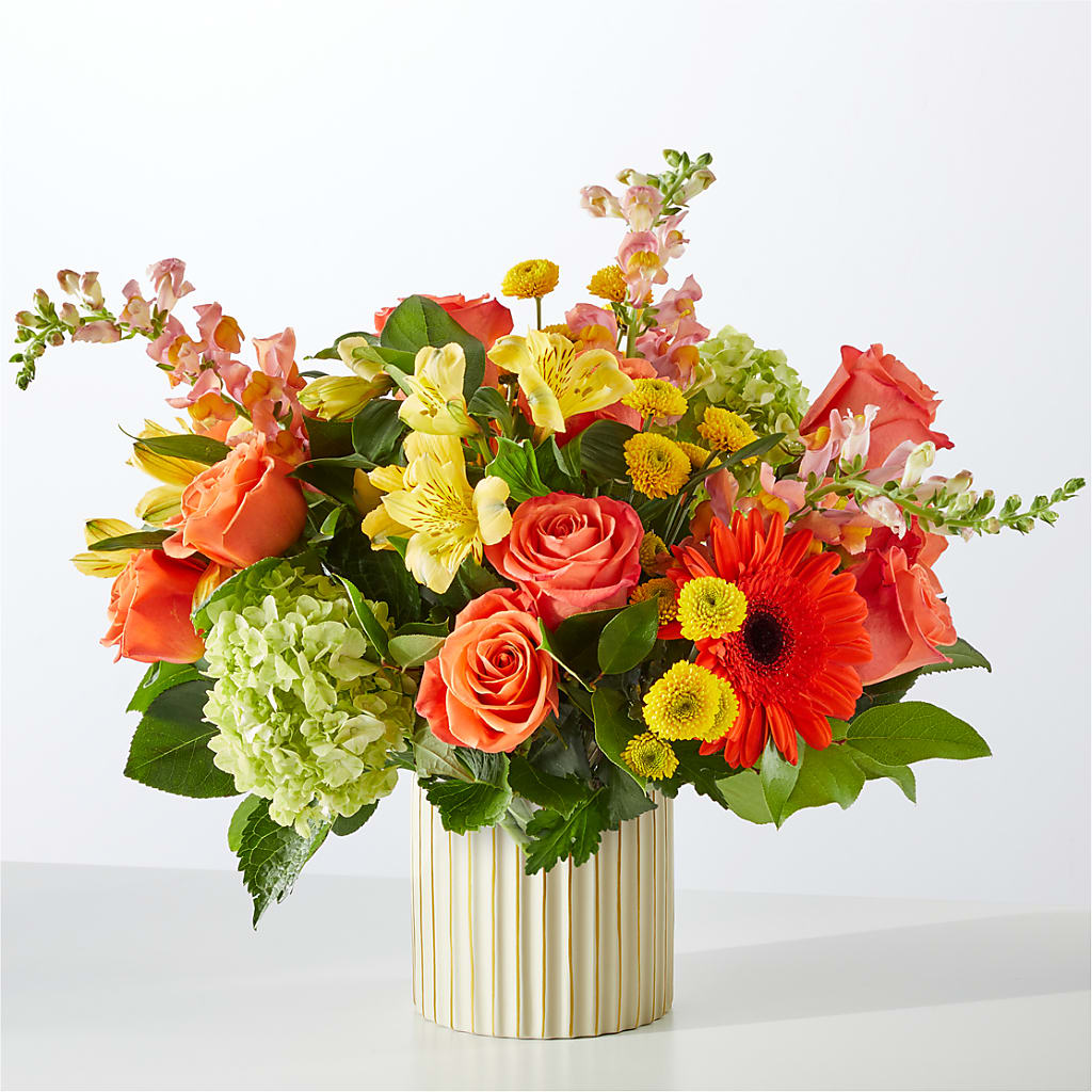 Autumn Sunshine Bouquet with Ivory Vase –  Blossom Bloom, Orlando FL