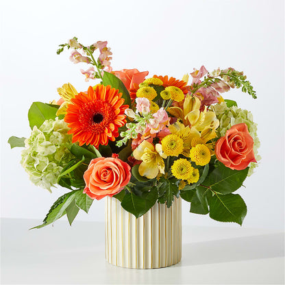 Autumn Sunshine Bouquet with Ivory Vase –  Blossom Bloom, Orlando FL