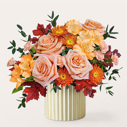 Spiced Latte Bouquet with Ivory Vase –  Blossom Bloom, Orlando FL