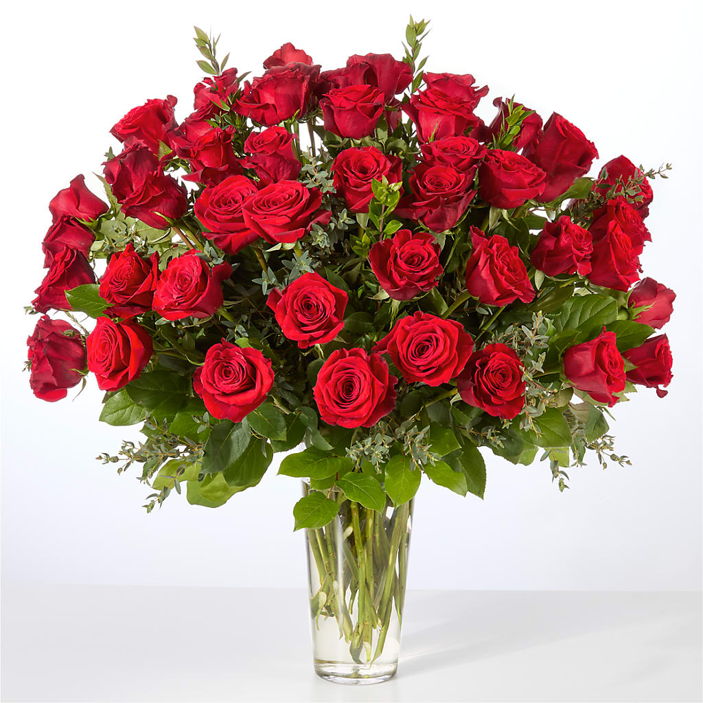 Forever Yours Fifty Stem Red Rose Bouquet –  Blossom Bloom, Orlando FL