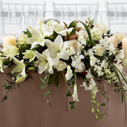 White Linen Arrangement –  Blossom Bloom, Orlando FL