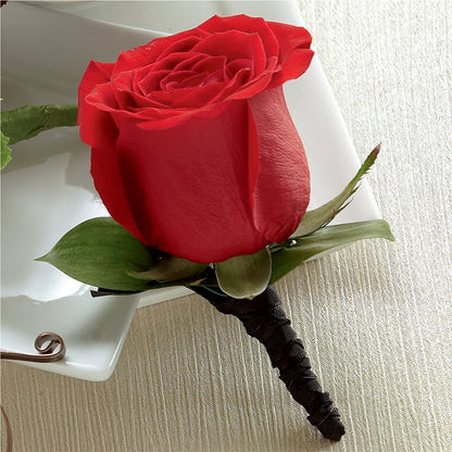 Red Rose Boutonniere –  Blossom Bloom, Orlando FL